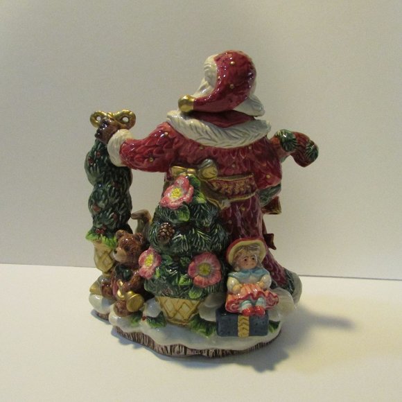 Fitz and Floyd Santa shape teapot with Christmas tree and toys - Picture 5 of 10